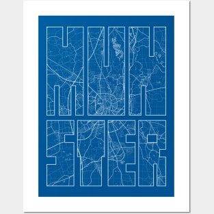 Munster, Germany City Map Typography - Blueprint Posters and Art